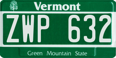 VT license plate ZWP632