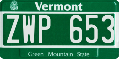 VT license plate ZWP653