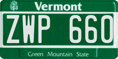 VT license plate ZWP660
