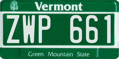 VT license plate ZWP661