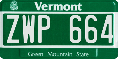 VT license plate ZWP664