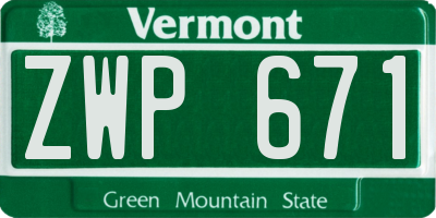 VT license plate ZWP671