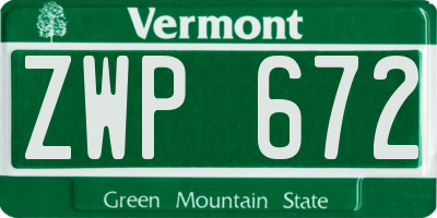VT license plate ZWP672