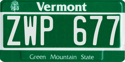 VT license plate ZWP677