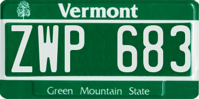 VT license plate ZWP683