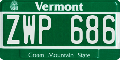 VT license plate ZWP686