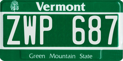 VT license plate ZWP687