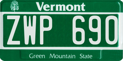 VT license plate ZWP690
