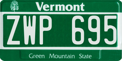 VT license plate ZWP695