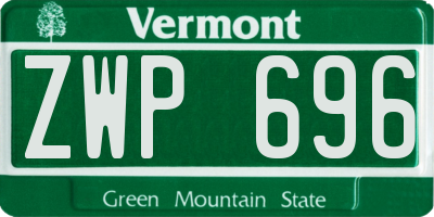 VT license plate ZWP696