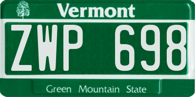VT license plate ZWP698