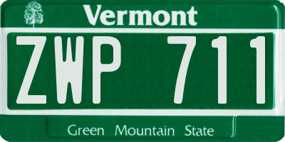 VT license plate ZWP711
