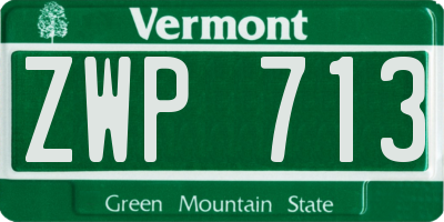 VT license plate ZWP713