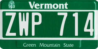 VT license plate ZWP714