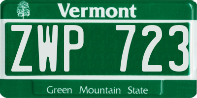 VT license plate ZWP723