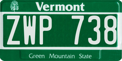 VT license plate ZWP738