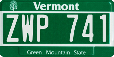 VT license plate ZWP741