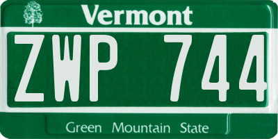 VT license plate ZWP744