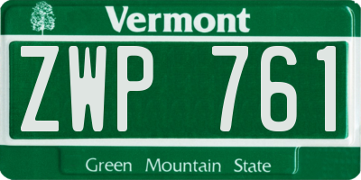 VT license plate ZWP761