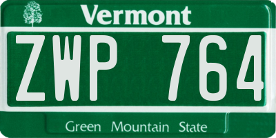VT license plate ZWP764