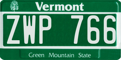 VT license plate ZWP766