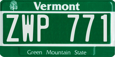 VT license plate ZWP771