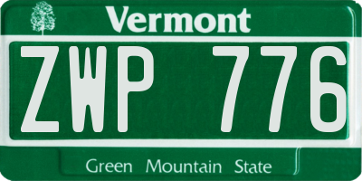 VT license plate ZWP776