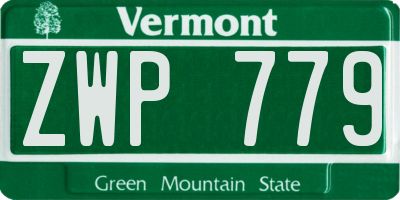VT license plate ZWP779