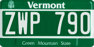VT license plate ZWP790