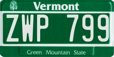VT license plate ZWP799