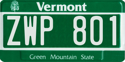 VT license plate ZWP801