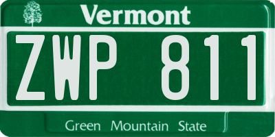 VT license plate ZWP811