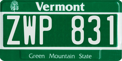 VT license plate ZWP831