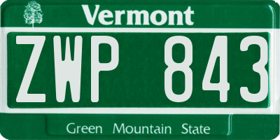 VT license plate ZWP843