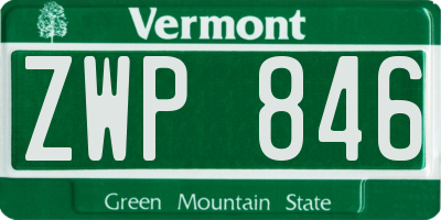 VT license plate ZWP846