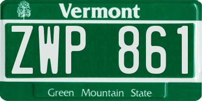 VT license plate ZWP861