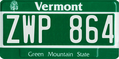VT license plate ZWP864