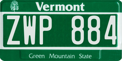 VT license plate ZWP884