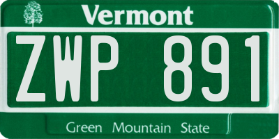 VT license plate ZWP891