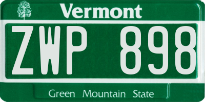 VT license plate ZWP898