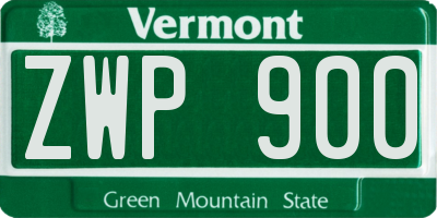 VT license plate ZWP900