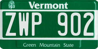 VT license plate ZWP902
