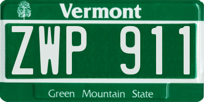 VT license plate ZWP911