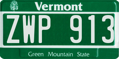 VT license plate ZWP913