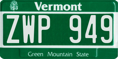 VT license plate ZWP949