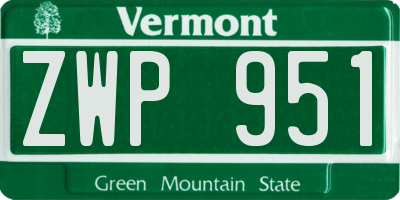 VT license plate ZWP951