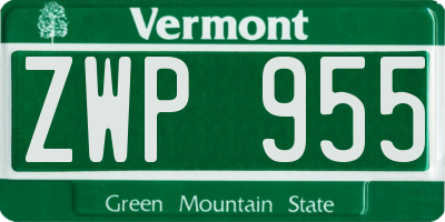 VT license plate ZWP955