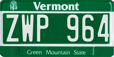 VT license plate ZWP964