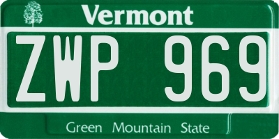 VT license plate ZWP969