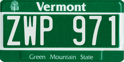 VT license plate ZWP971